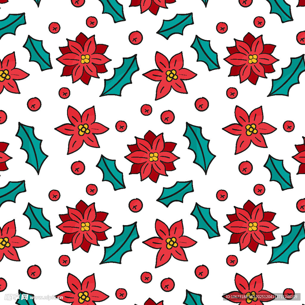 圣诞花卉图案装饰背景