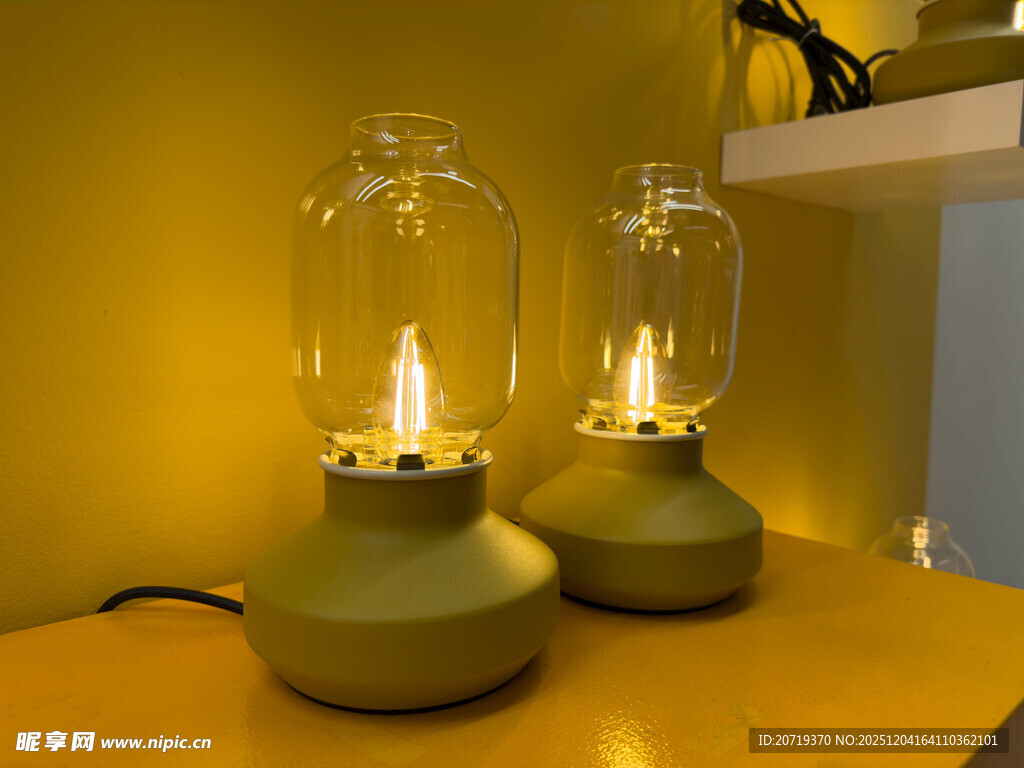复古玻璃台灯摆件