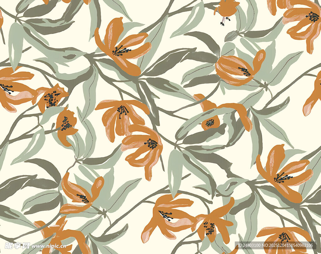 花卉图案背景清新自然风