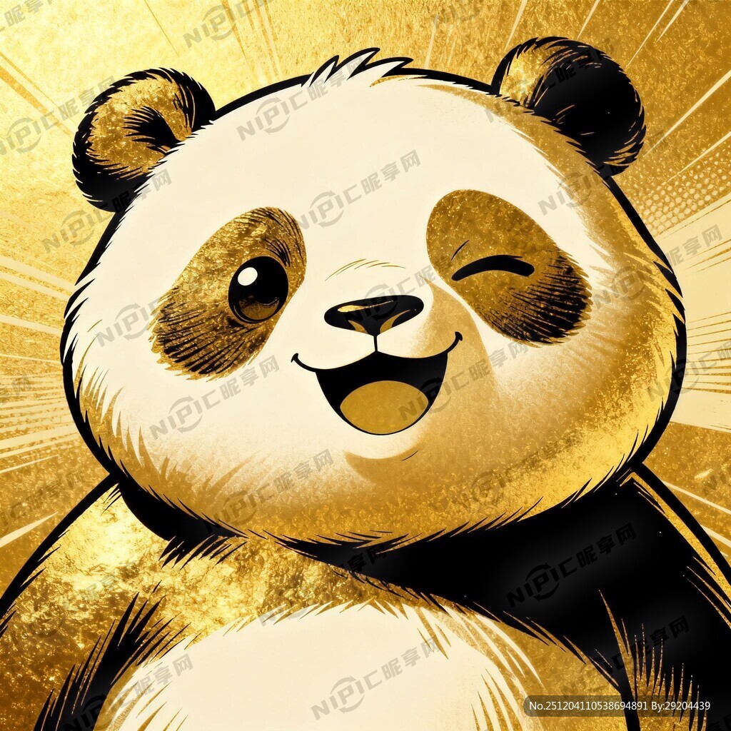 漫画金色可爱熊猫