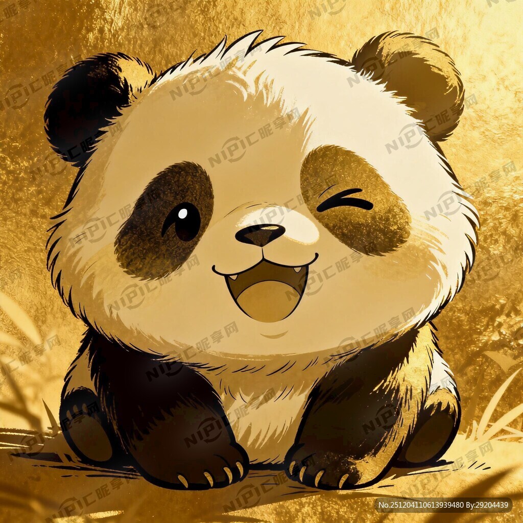 漫画金色可爱熊猫
