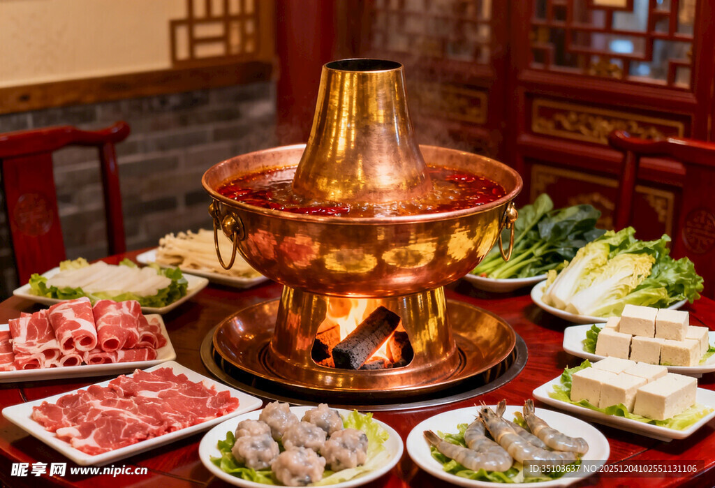 传统铜锅涮肉美食盛宴