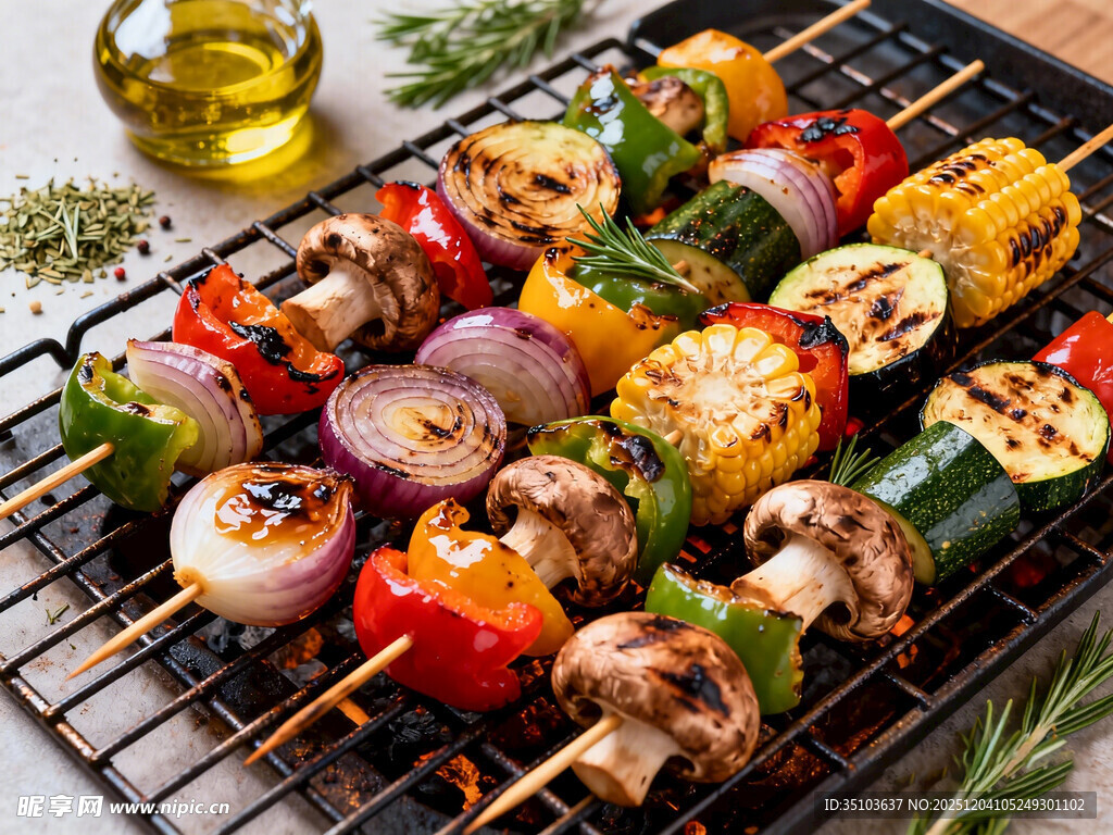 美味多彩蔬菜烤肉串