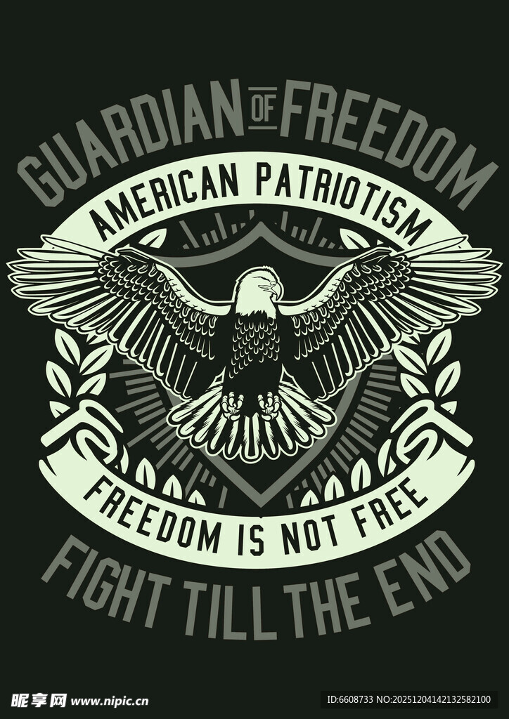 美国爱国主题T恤图案设计