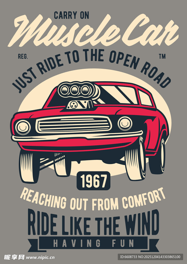 复古肌肉车海报设计