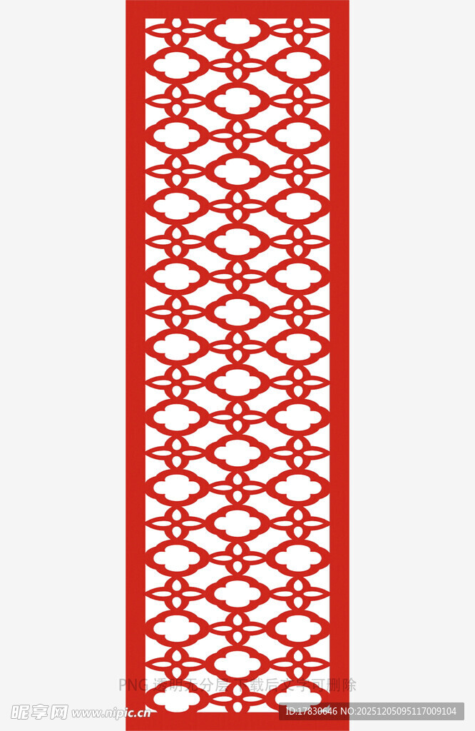 中式红色镂空雕花装饰板