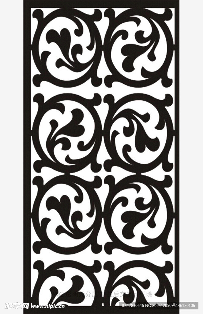 复古黑白花纹铁艺图案