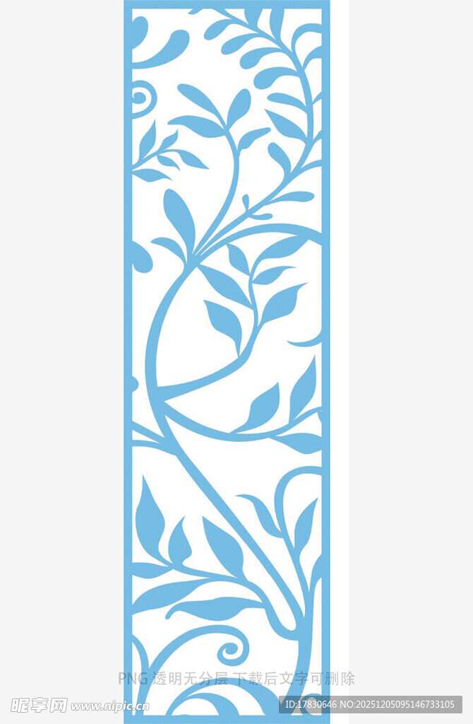 蓝白藤蔓雕花图案