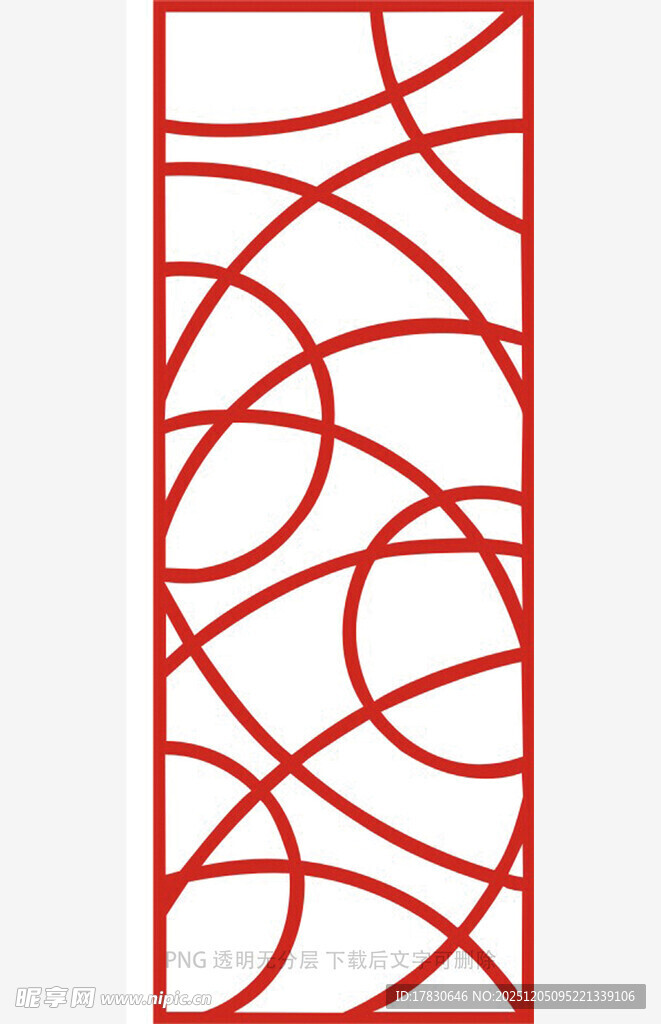 中式红色几何镂空窗棂图案