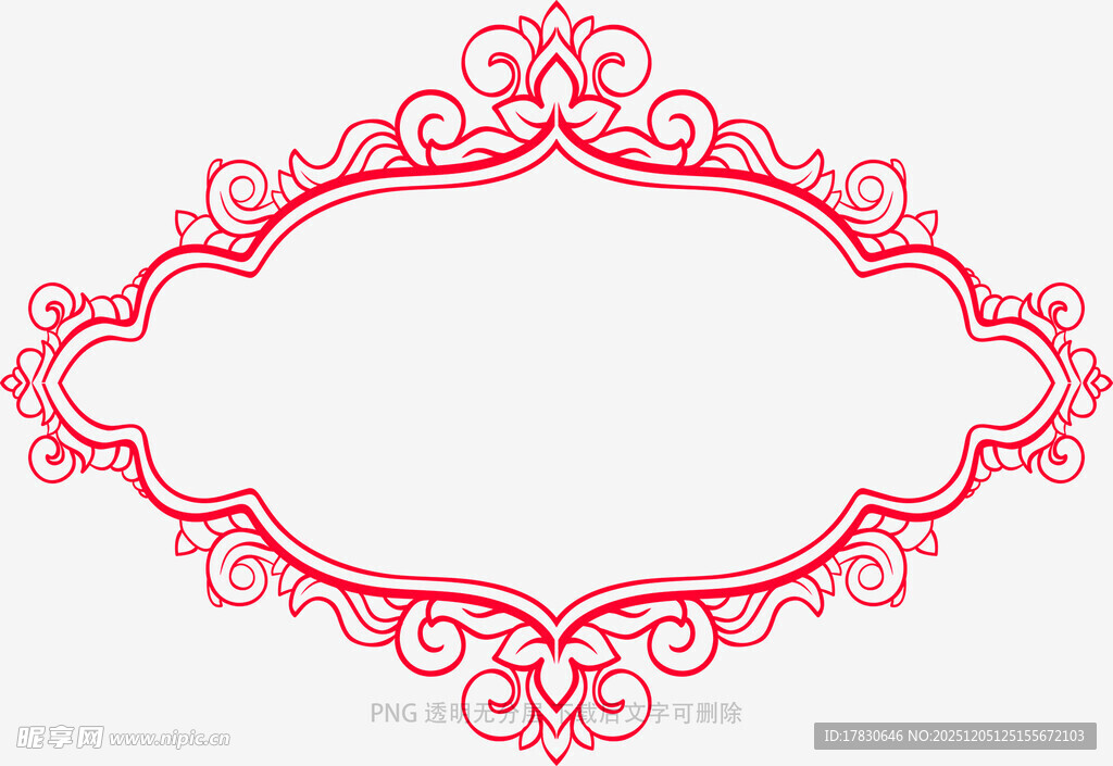 粉色花纹边框装饰图案