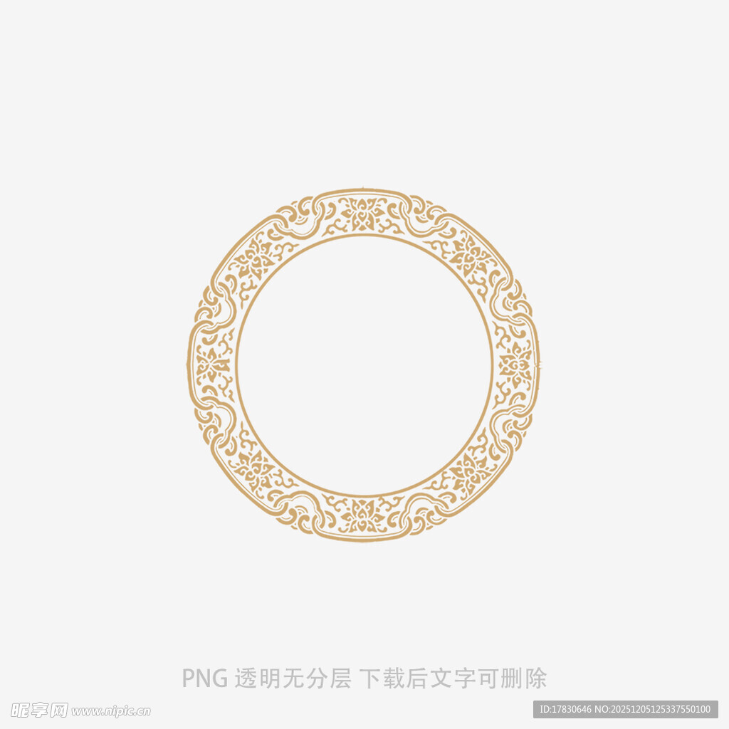 金色环形花纹图案设计