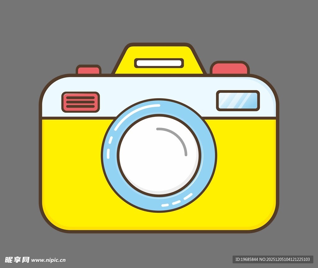 可爱黄色相机图标