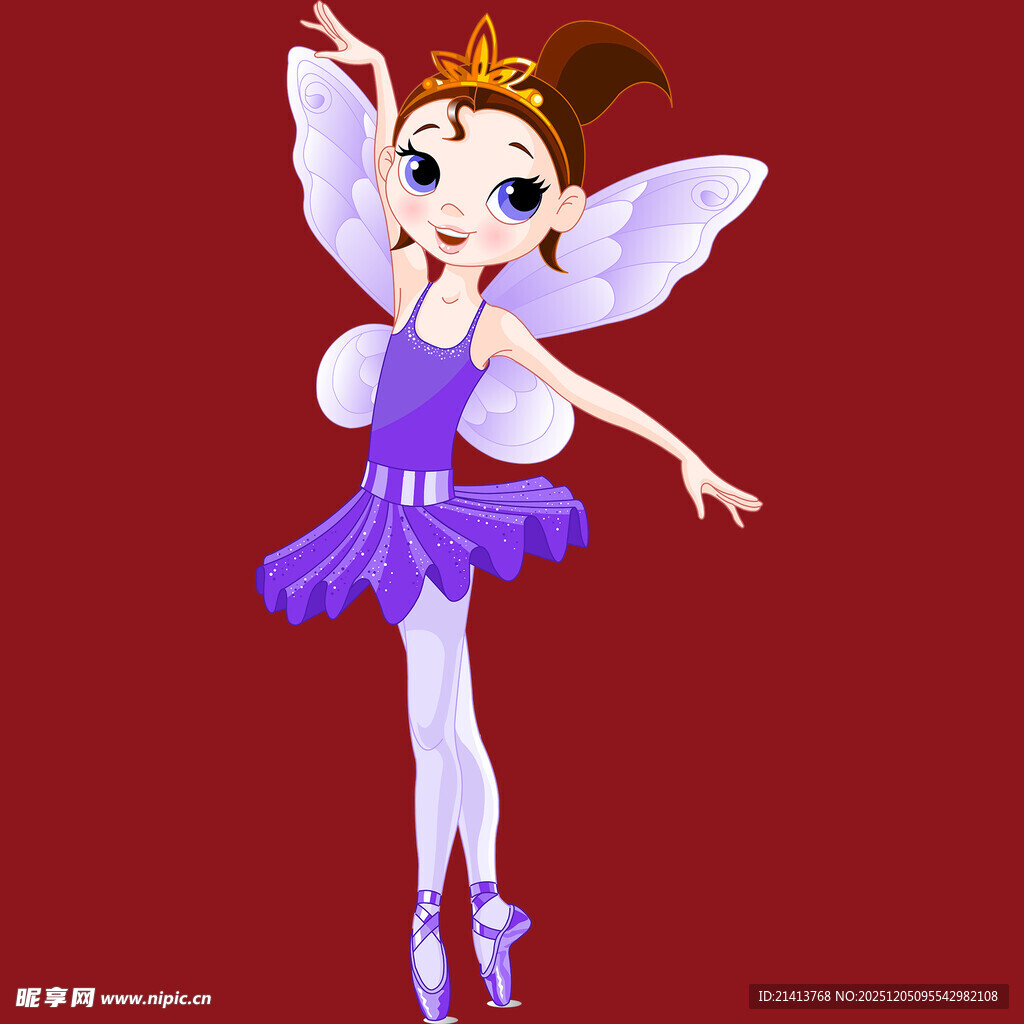 紫色装扮的可爱小仙子