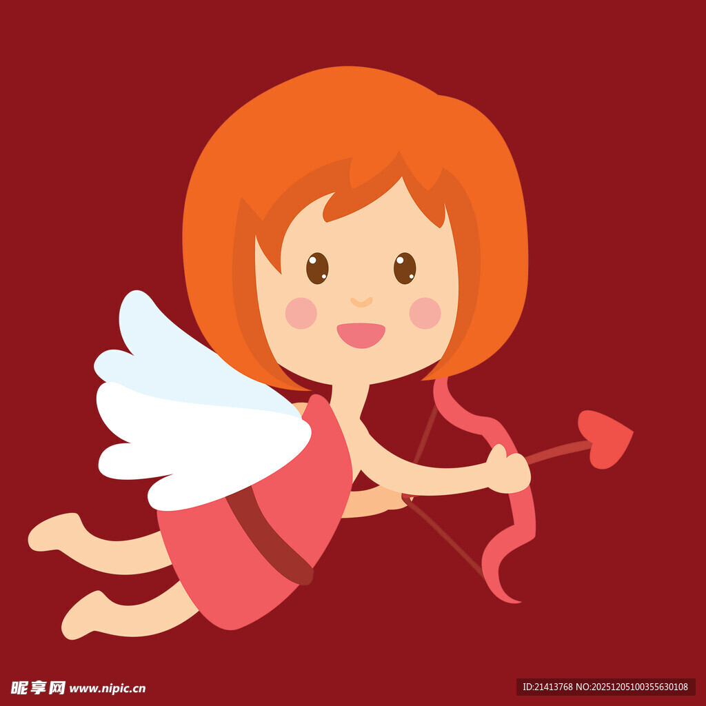 可爱小天使持弓箭飞舞