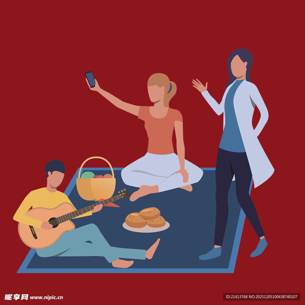 户外野餐中的欢乐社交时刻