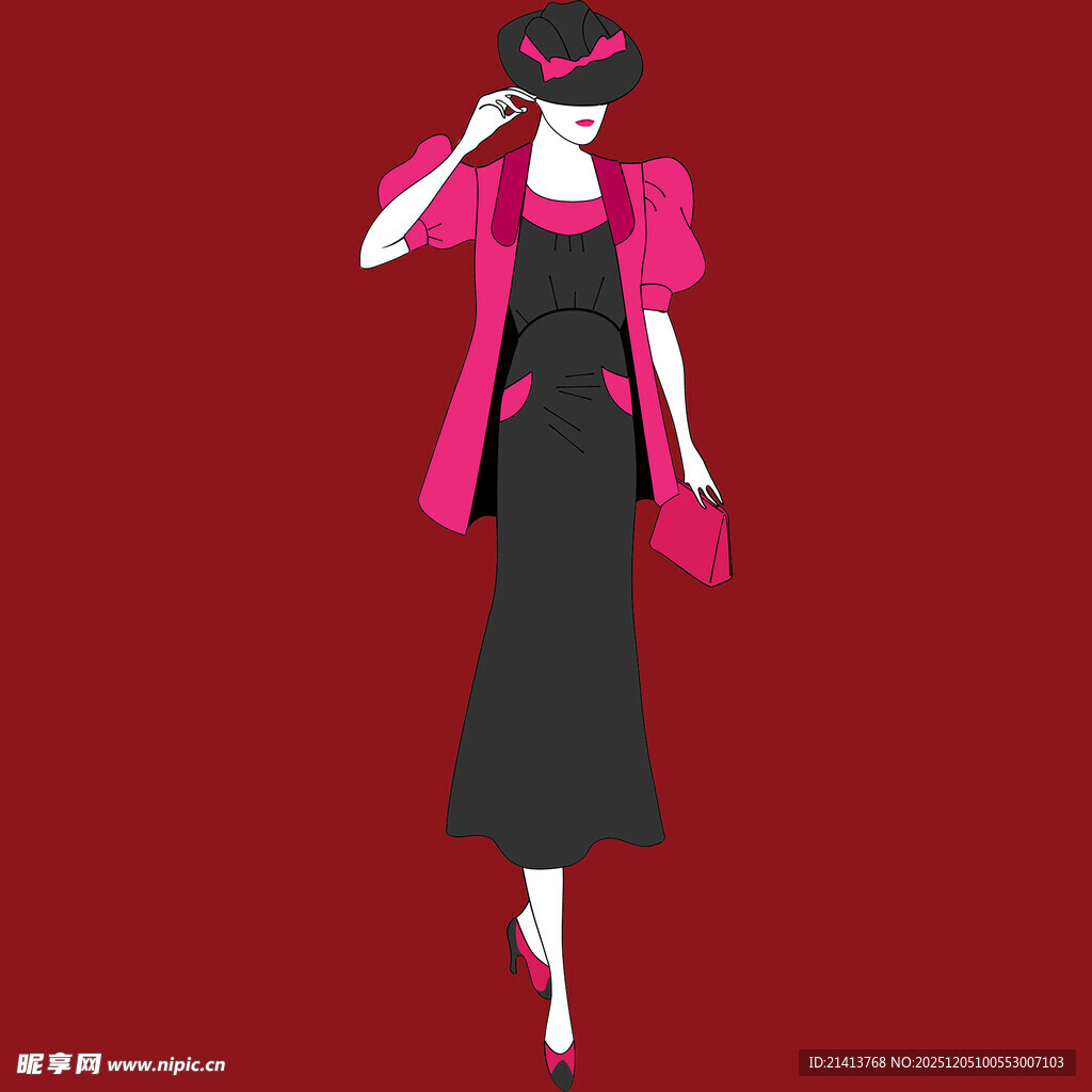 时尚女士穿搭造型展示