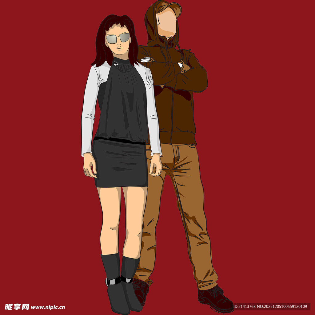 时尚男女站姿形象展示