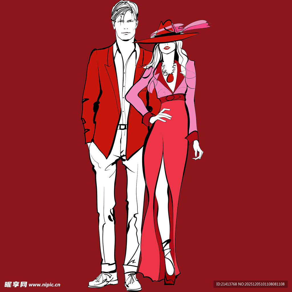 时尚情侣装造型展示