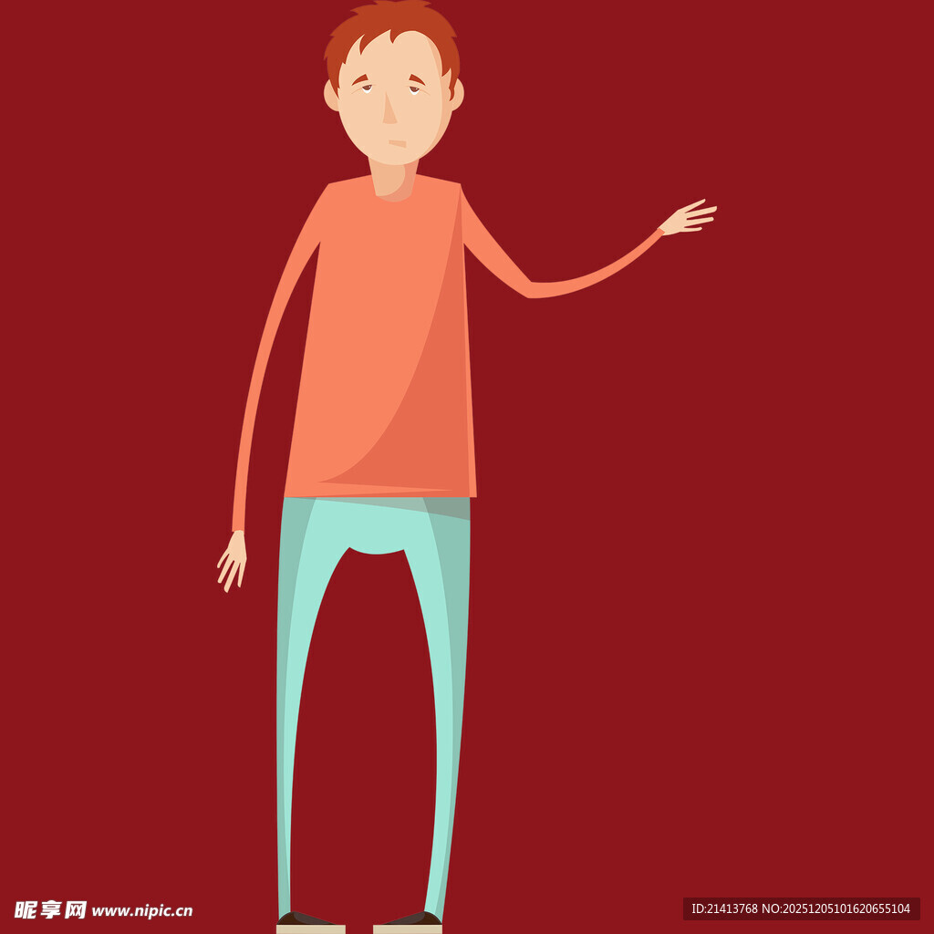 红衣男子伸手示意