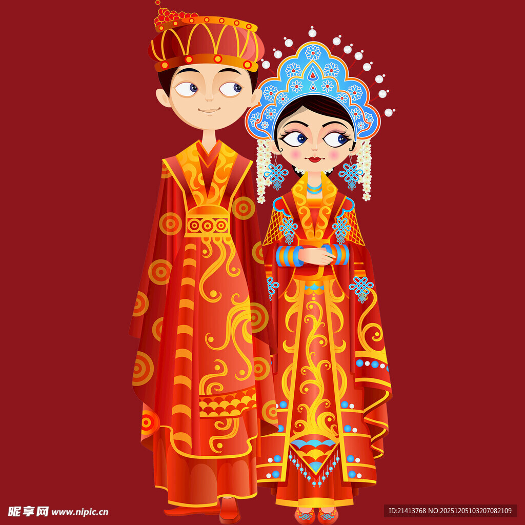 中式传统婚礼新人形象