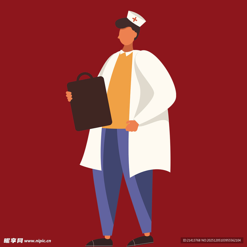 医生手持文件夹形象展示