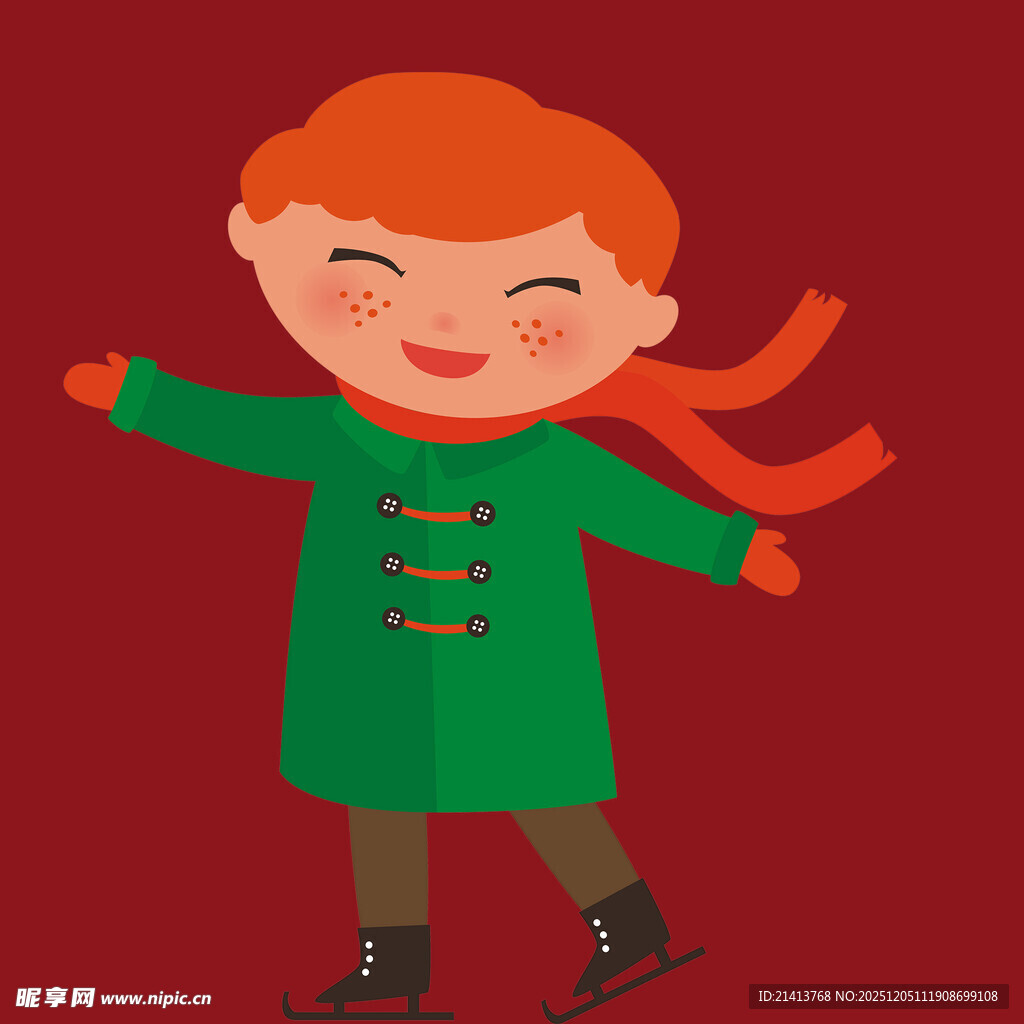 红衣小孩开心张开双臂