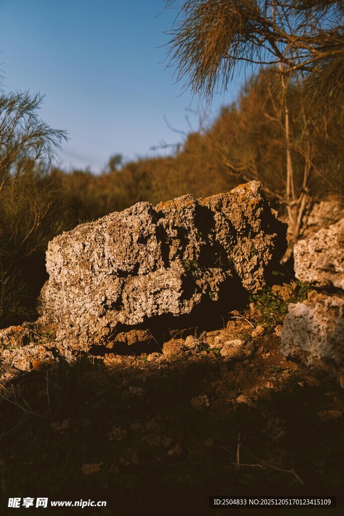 荒野中的巨大岩石景观