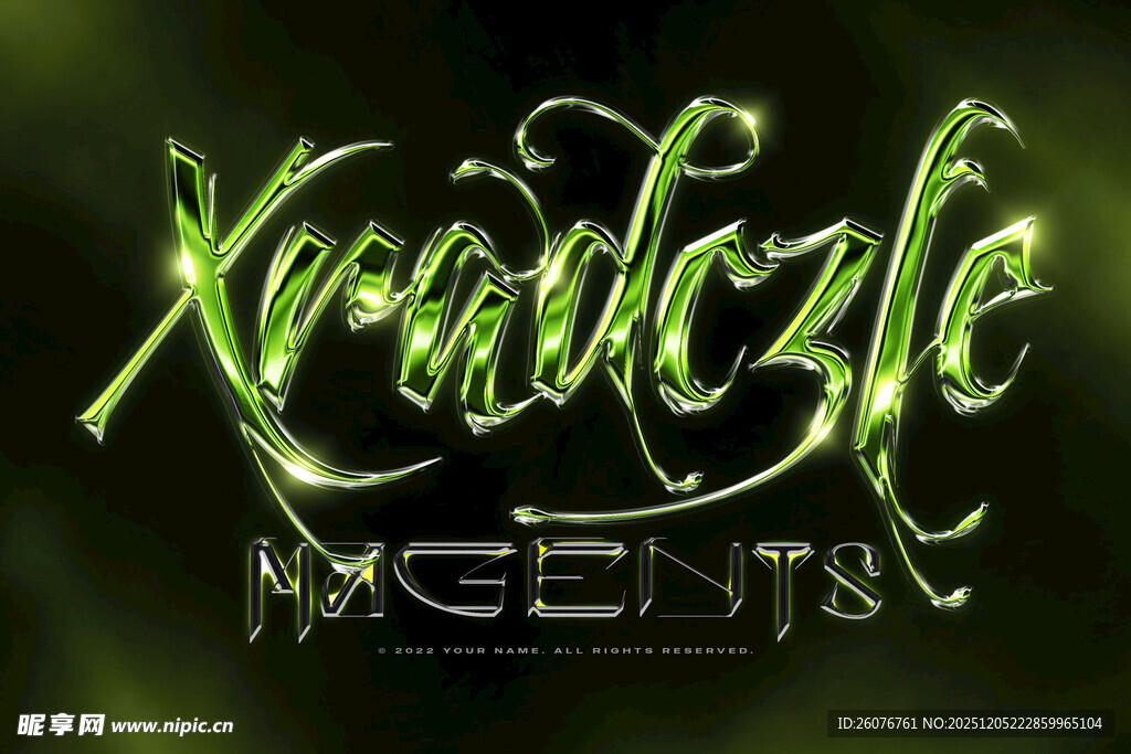 金属文字样机图片