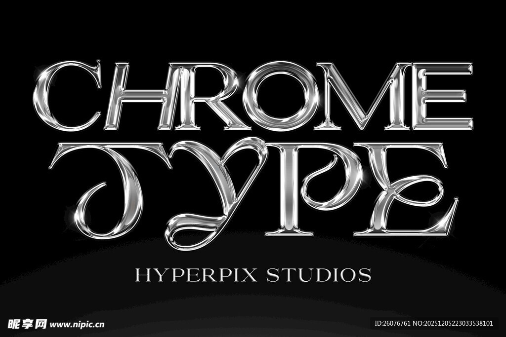 金属文字样机图片