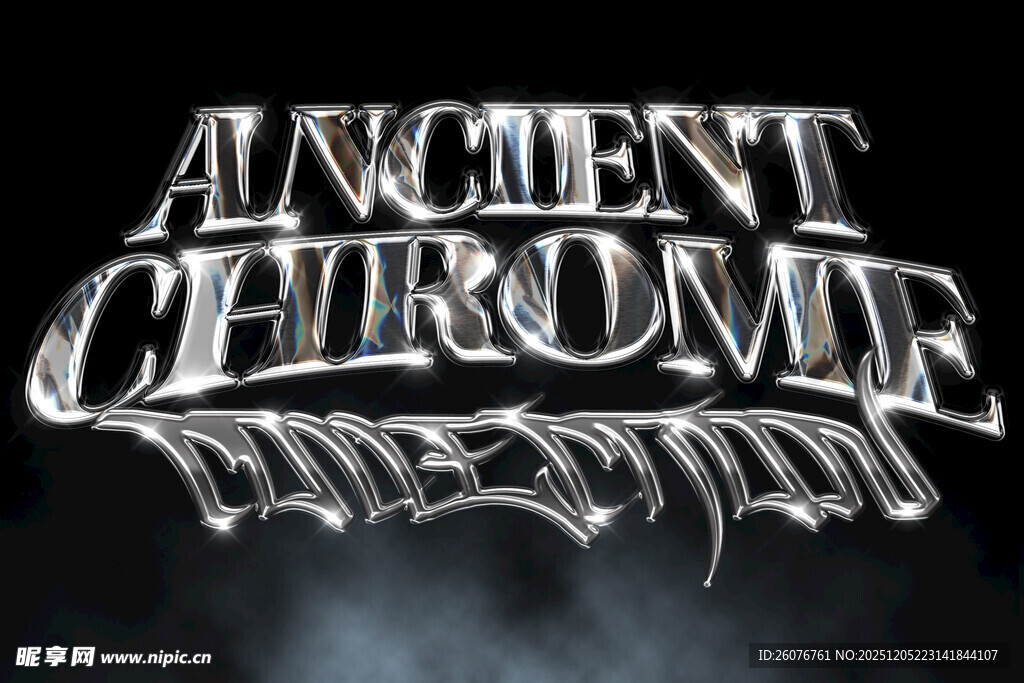 金属文字样机图片