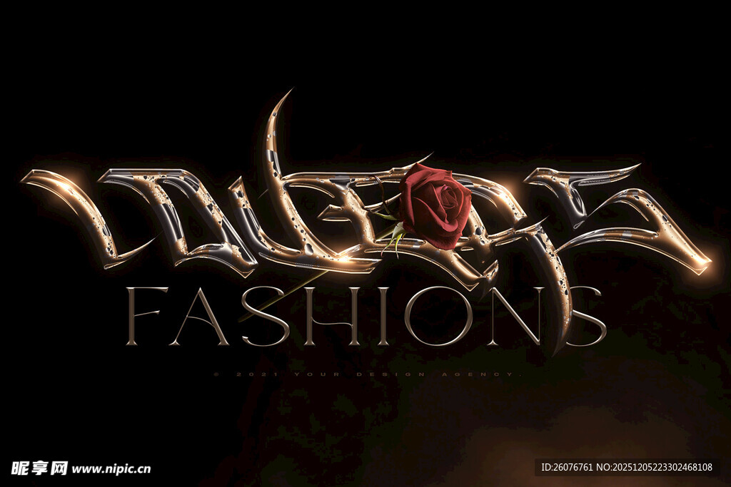 金属文字样机图片