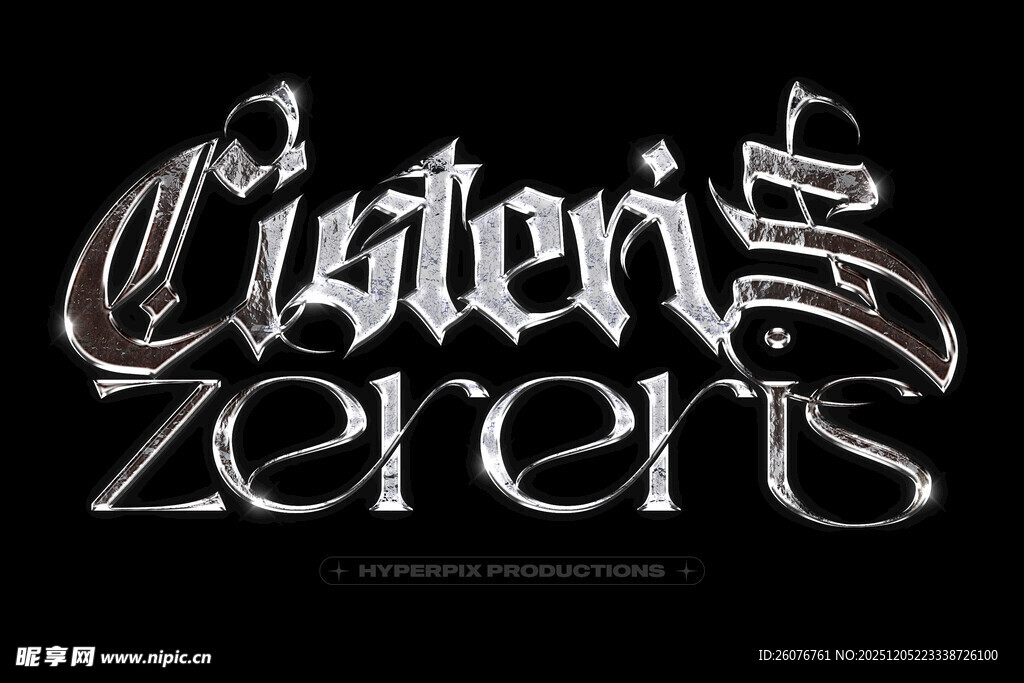 金属文字样机图片