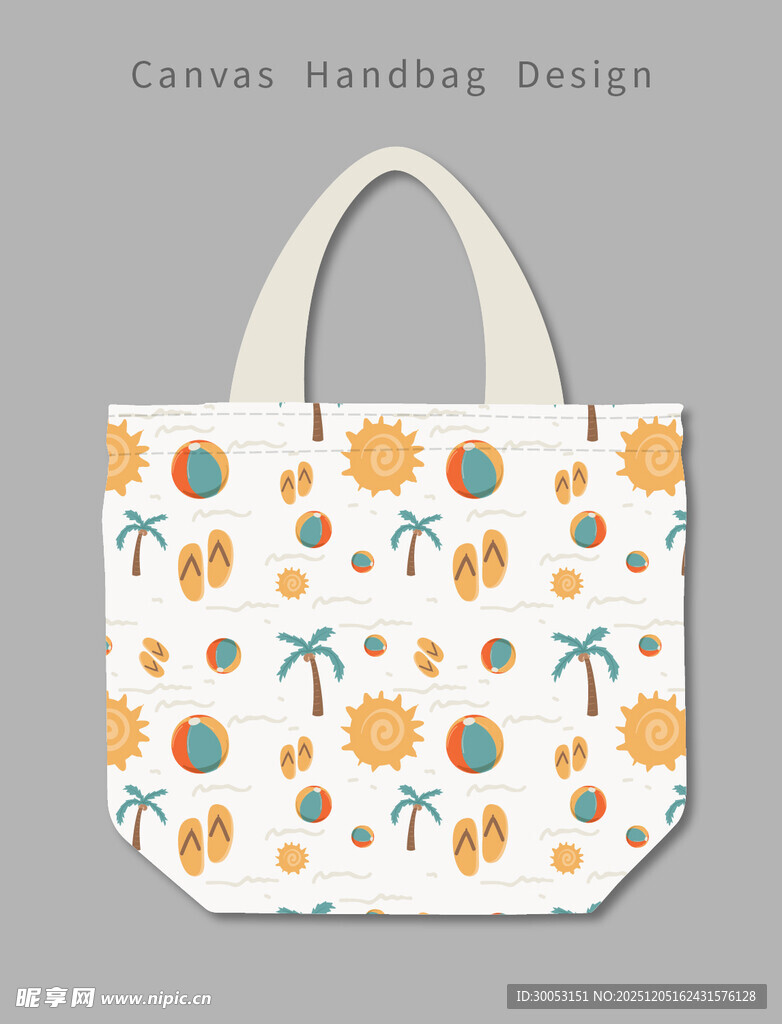 热带风印花帆布手提袋