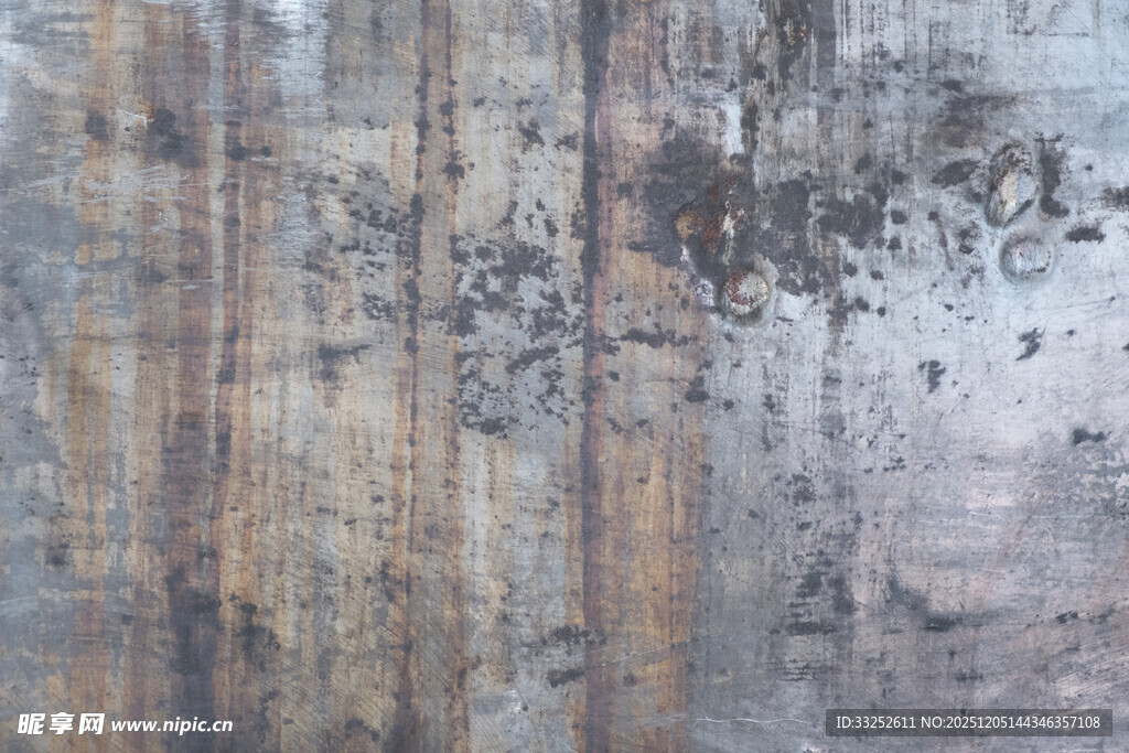 老旧斑驳的金属墙面纹理