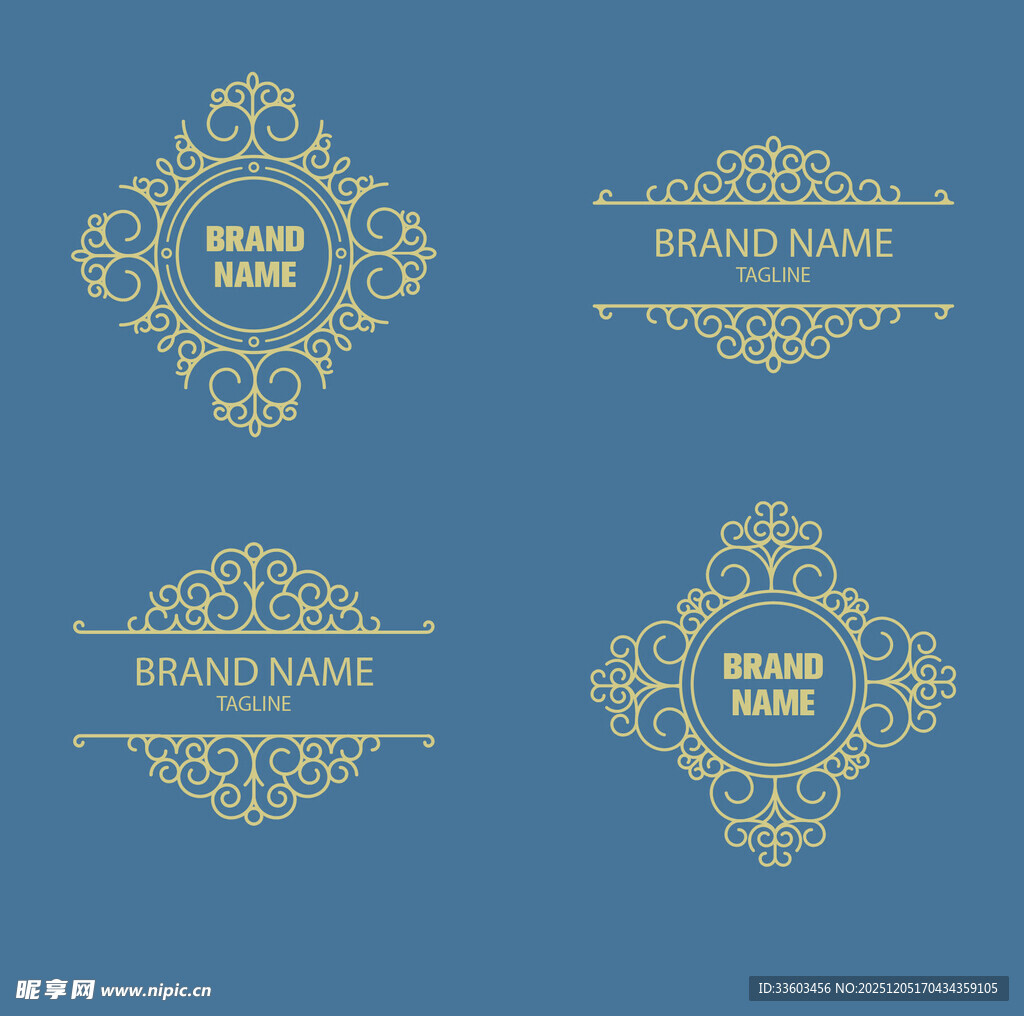 优雅复古品牌装饰图案