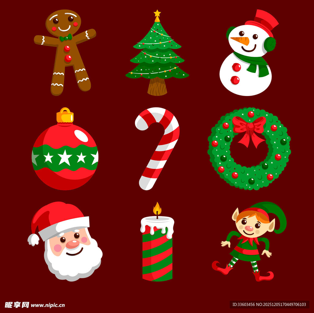 圣诞元素图标集合