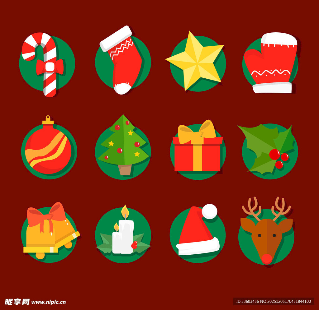 圣诞主题图标集合