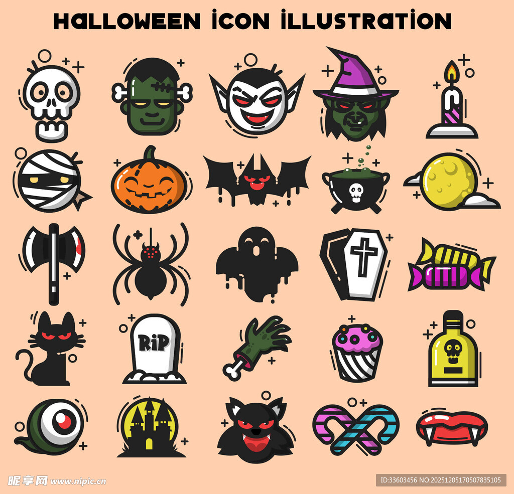 万圣节图标插画集合