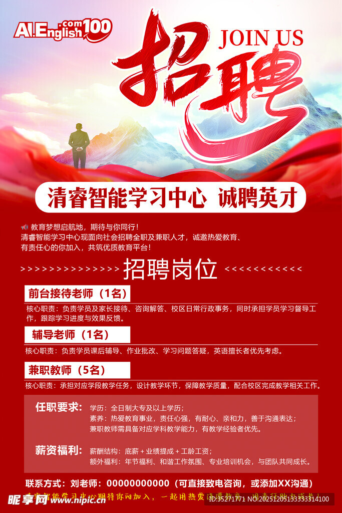 招聘海报  教育背景