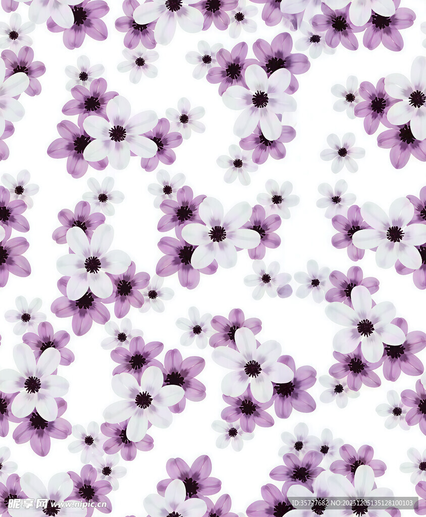 紫色小花无缝图案背景