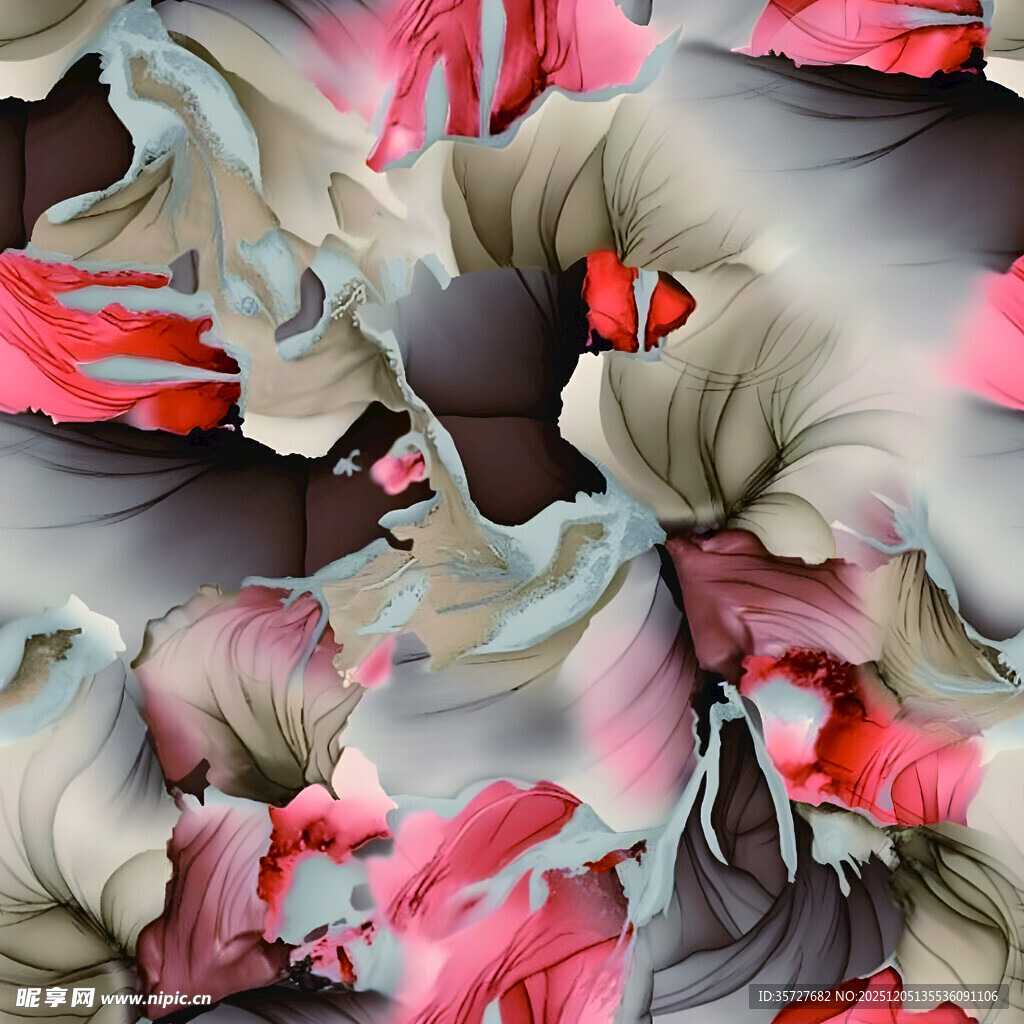 抽象花卉图案纹理设计