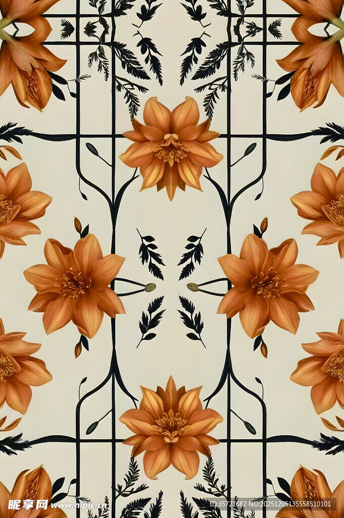 复古花卉图案瓷砖设计