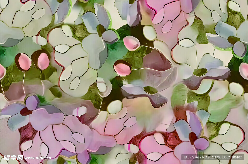 梦幻花卉抽象图案