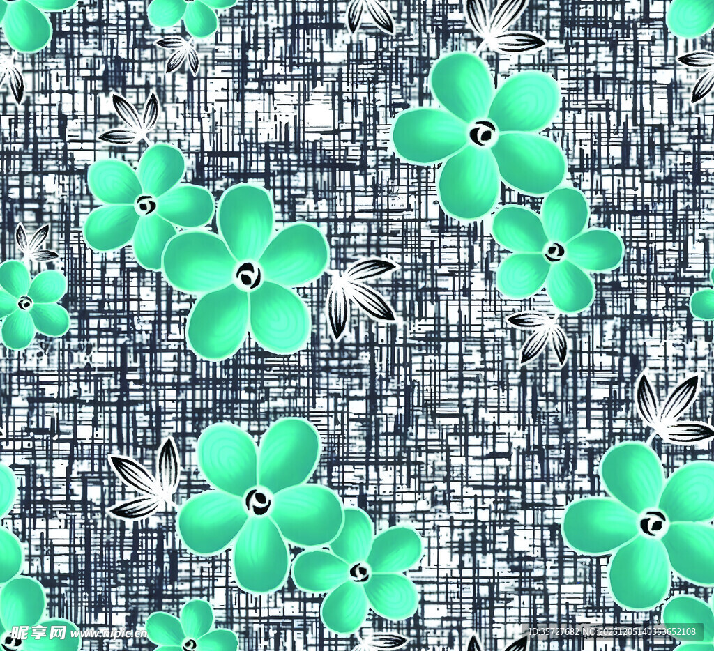绿色花朵纹理图案背景