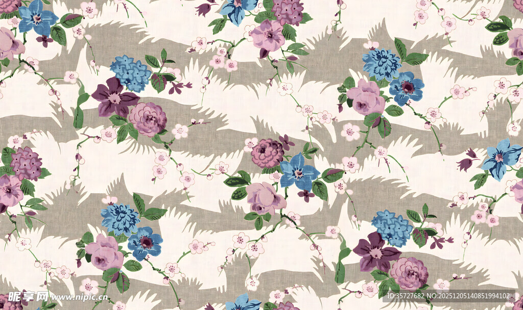 花卉图案布料纹理