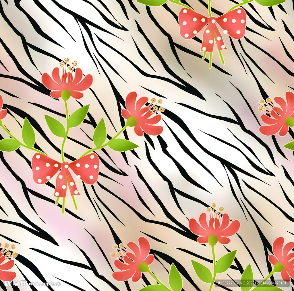 斑马纹花卉图案设计