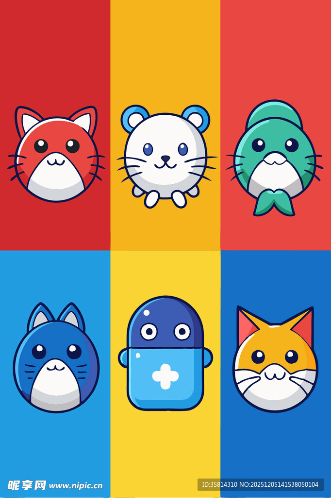 可爱卡通动物头像集合