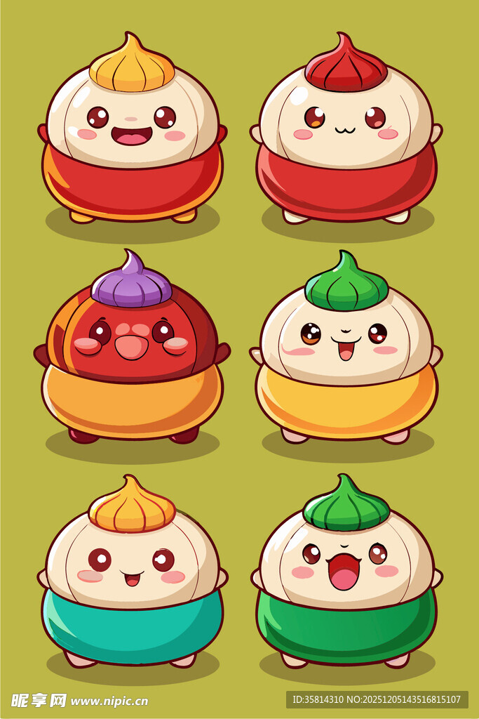 可爱卡通包子形象集合