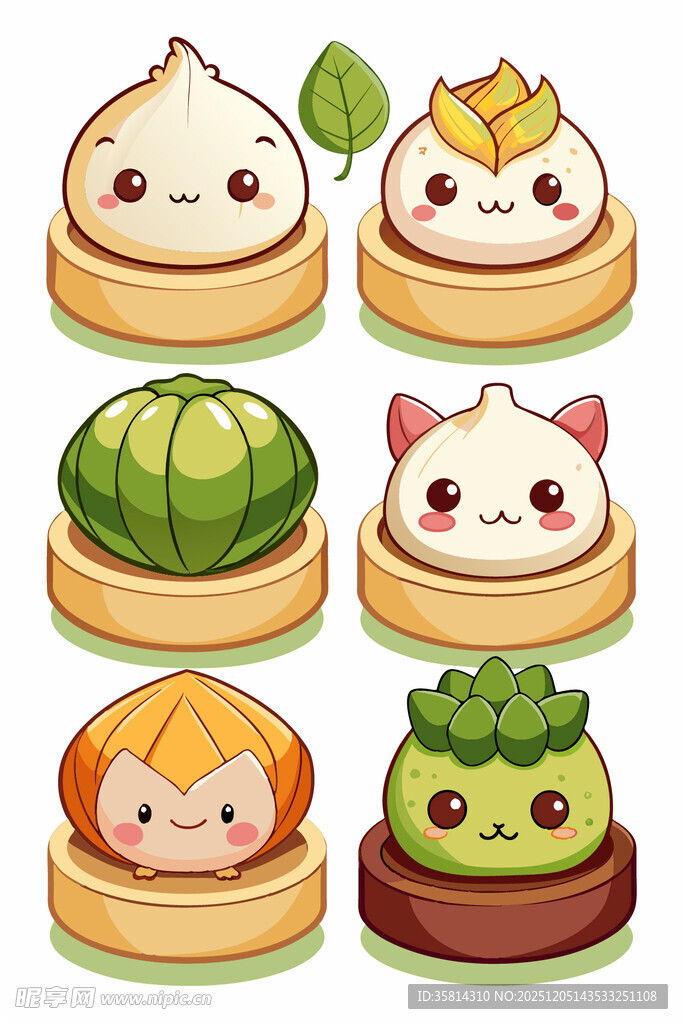 可爱卡通包子形象集合