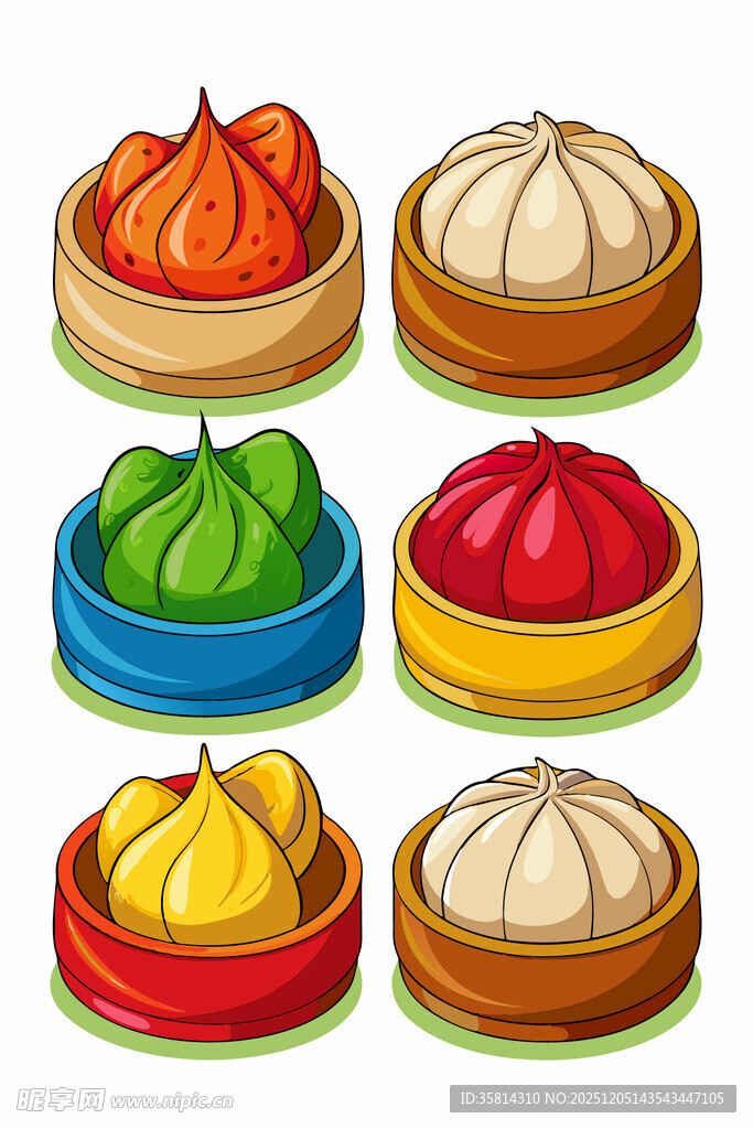 多彩美味包子组合